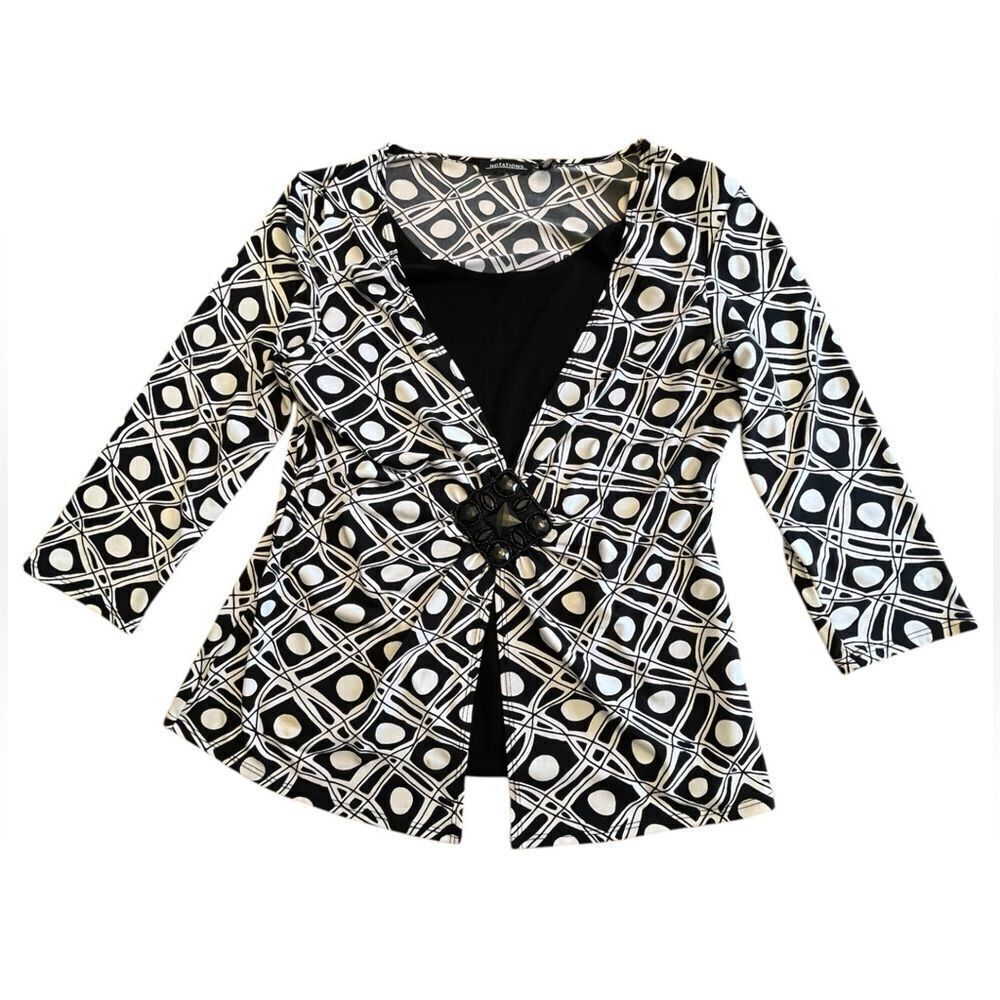 Womens’ Notations Black and White Blouse Size M